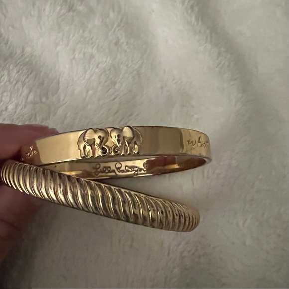 Lilly Pulitzer Gold Bangles Set “In The Jungle” - Picture 4 of 15